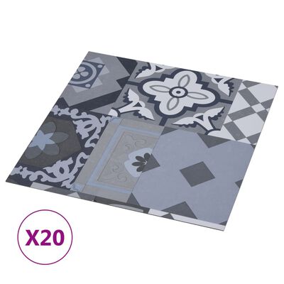 vidaXL Samolepilne talne plošče 20 kosov PVC 1,86 m² barvni vzorec