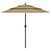 vidaXL Senčnik aluminij taupe 2,5 m