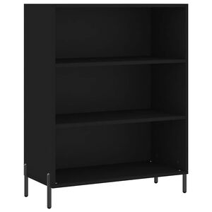 vidaXL Omarica s policami črna 69,5x32,5x90 cm inženirski les