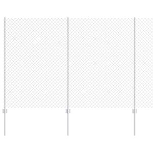 vidaXL Ograja s stebrom Srebrna