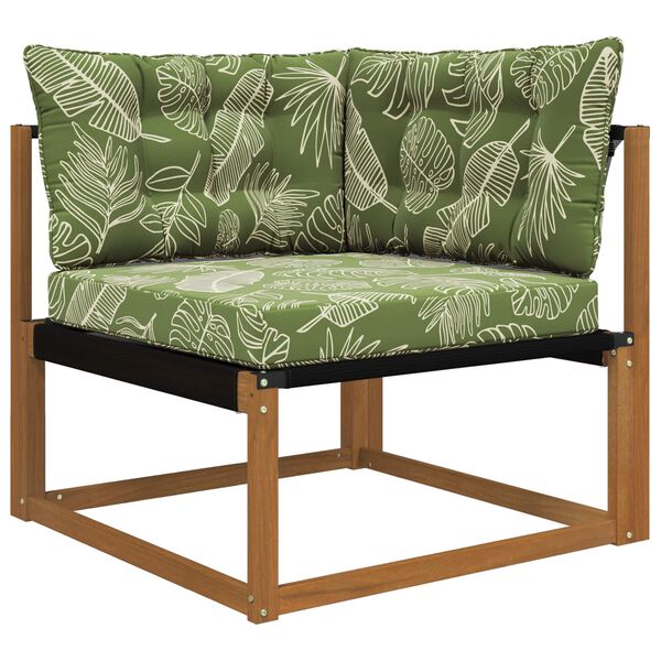 vidaXL Zunanja blazina za kavč 3 pcs Listnati dizajn Poliester