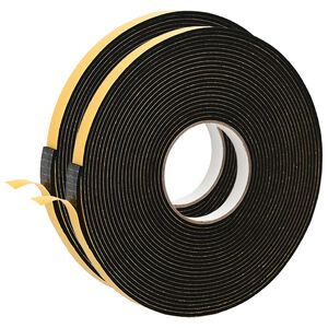 vidaXL Samolepilni pena trak 2 kos Črna 15mm x 10m CR pena
