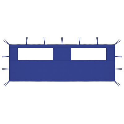 vidaXL Stranica za paviljon z okni 6x2 m modra