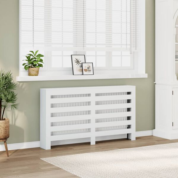 vidaXL Pokrov za radiator bel 149x20x82 cm inženirski les
