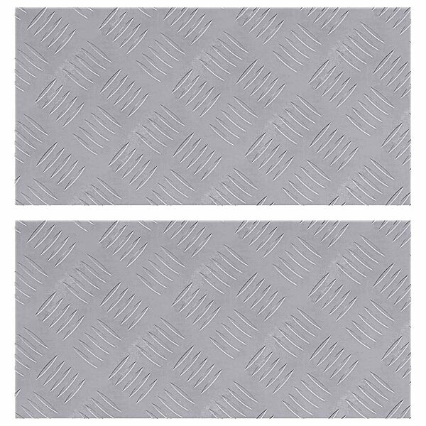 vidaXL Stopnice Pravokotna 2 pcs srebrna 50 x 25 cm Aluminij