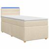vidaXL Postelja boxspring z vzmetnico Krem 80 x 200 cm Blago