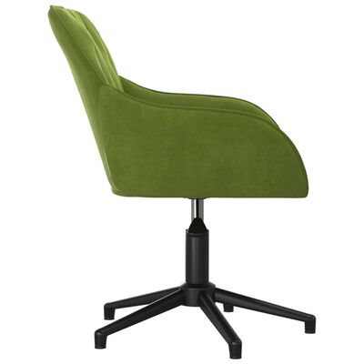 vidaXL Vrtljiv pisarniški stol svetlo zelen žamet