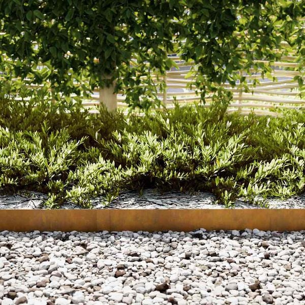 vidaXL Robovi trave 30 pcs Rjava 100 x 0,05 x 20 cm Vreme jeklo