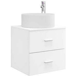 vidaXL Umivalnik s pritrditev na steno Bela 49,5 x 44,5 x 65,5 cm