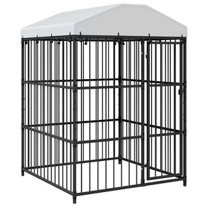 vidaXL Zunanji pasji boks s streho 150x150x210 cm