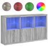 vidaXL Komoda z LED lučkami siva sonoma 181,5x37x100 cm