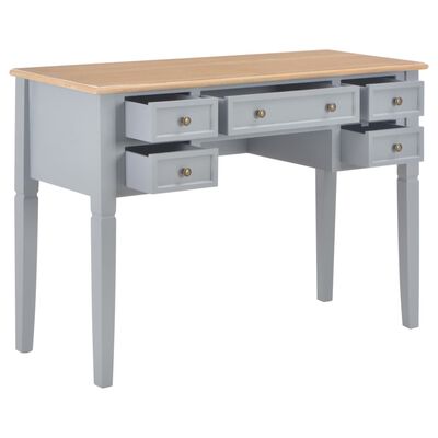 vidaXL Pisalna miza iz lesa 109,5x45x77,5 cm siva