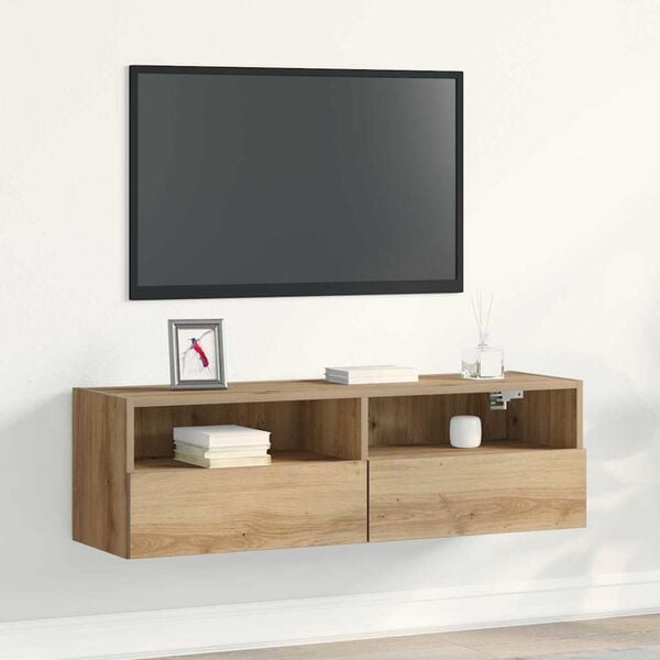 vidaXL TV stenska omara artisan hrast 100 x 30 x 30 cm Konstruiran les