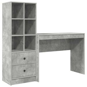 vidaXL Miza Betonsko siva 145,5 x 40 x 127 cm 2 kos