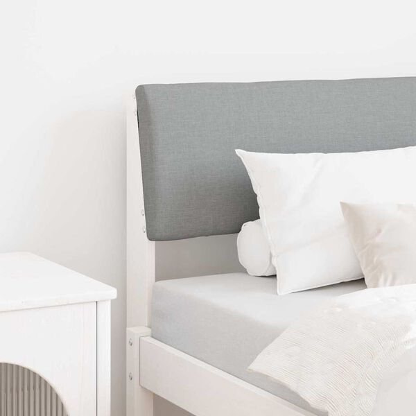 vidaXL Tapecirano vzglavje Svetlo siva 75 cm Masivno borovo les