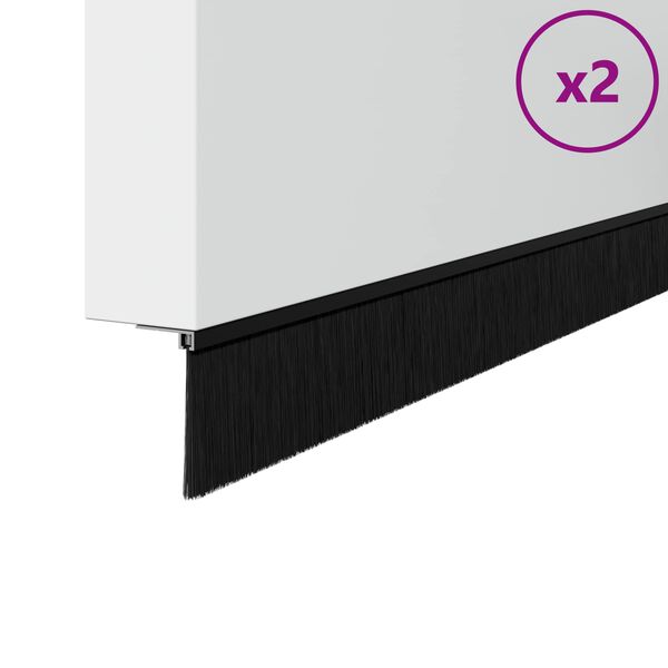 vidaXL Samolepljiva tesnila za vrata 2 pcs Črna 100 cm