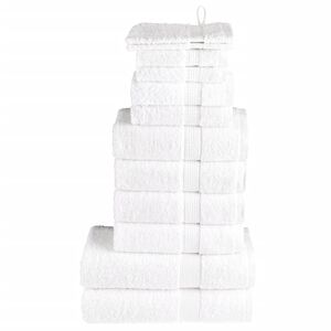 vidaXL Komplet brisač iz bombaža 12-delni SOLUND bela 600 gsm