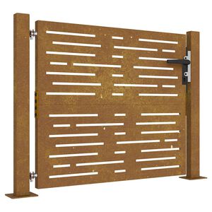 vidaXL Vrtna vrata 100x75 cm iz kortenskega jekla kvadratna oblika