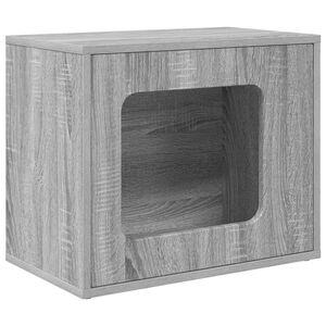 vidaXL Mačja hi&scaron;a Siva Sonoma 51 x 30 x 42,5 cm Inženirski les