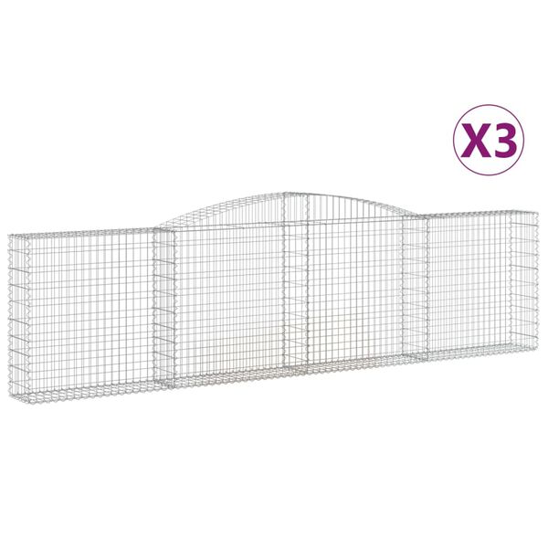vidaXL Obokane gabion košare 3 kosi 400x30x100/120 cm pocinkano železo