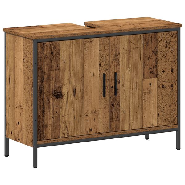 vidaXL Enote za umivalnike v kopalnici 3 pcs Rjava Konstruiran les