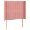 vidaXL LED posteljno vzglavje roza 103x16x118/128 cm žamet