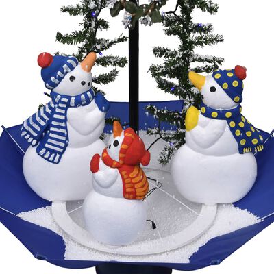 vidaXL Novoletna jelka s sneženjem in podstavkom modra 75 cm PVC