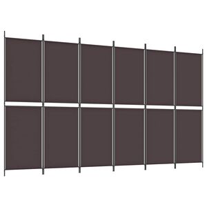 vidaXL Paravan 6-delni rjav 300x180 cm blago
