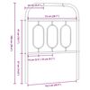 vidaXL Kovinsko nadomestno vzglavje črno 75 cm