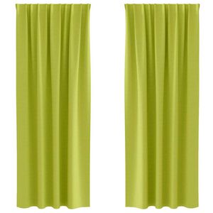 vidaXL Zavese za zatemnitev z obroči 2 pcs Zelena 225 x 140 cm