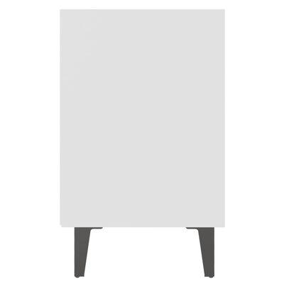 vidaXL Nočna omarica s kovinskimi nogami bela 40x30x50 cm