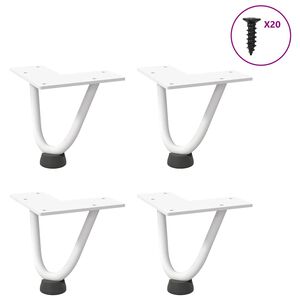 vidaXL Noge za klubsko mizico 4 kosi bele 10 cm masivno jeklo