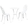 vidaXL Vrtnik Bistro Set 3 kos Bela Aluminij