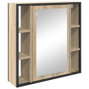 vidaXL Ogledalna omara Sonoma hrast 60 x 16 x 60 cm Inženirski les