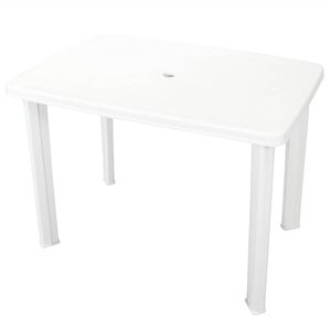 vidaXL Vrtna miza bela 101x68x72 cm plastika