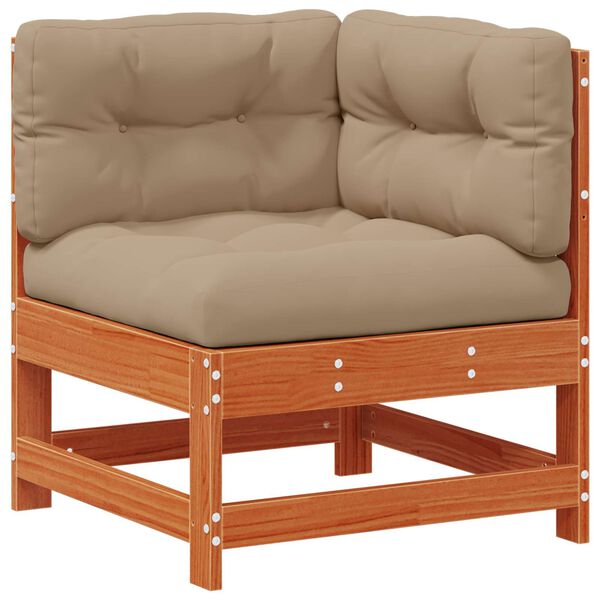 vidaXL Vrtna dnevna garnitura 8 pcs Vo&scaron;čeno rjava Trdna borovina