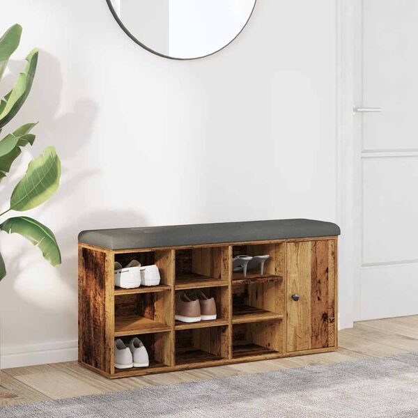 vidaXL Lavica za čevlje iz starega lesa 102x32x50 cm