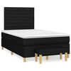 vidaXL Box spring postelja z vzmetnico črn 120x200 cm blago