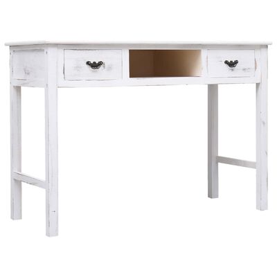 vidaXL Konzolna mizica antično bela 110x45x76 cm les