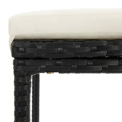 vidaXL Barski stolčki z blazinami 2 kosa črn poli ratan