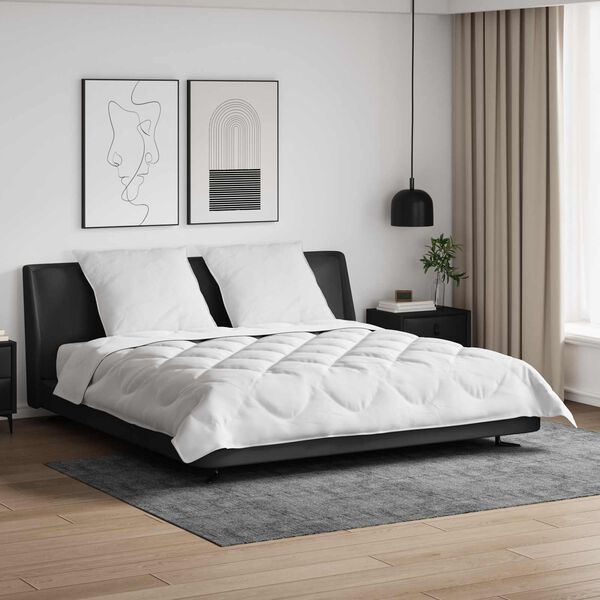 vidaXL odeja za vse sezone z blazino 3 pcs Bela Mikrovlakna