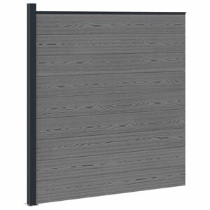 vidaXL Komplet ograj 175 x 186 cm WPC in aluminij Siva