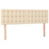 vidaXL Box spring postelja z vzmetnico krem 140x190 cm blago