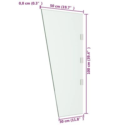 vidaXL Stranske plošče za nadstrešek 2 kosa prozorno kaljeno steklo