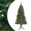 vidaXL Kotično umetno božično drevo Zelena 150 cm PVC in kovina