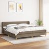 vidaXL Box spring postelja z vzmetnico taupe 200x200 cm blago