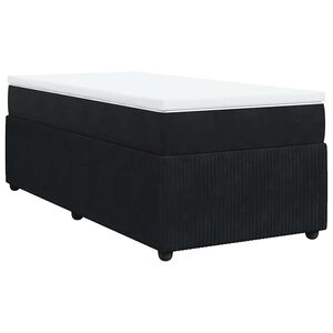 vidaXL Box spring postelja z vzmetnico črna 80x200 cm žamet