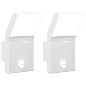 vidaXL Zunanje LED stenske senzorske svetilke bela tlačno lit aluminij