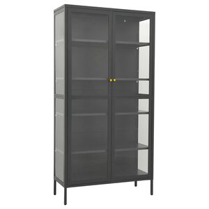 vidaXL Razstavna omarica antracitna 90x40x180 cm jeklo in steklo