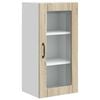vidaXL Stenski stekleni omarica PORTO Sonoma hrast 40 x 31 x 80 cm